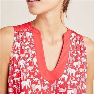 Maeve Safari Sleeveless Red Top